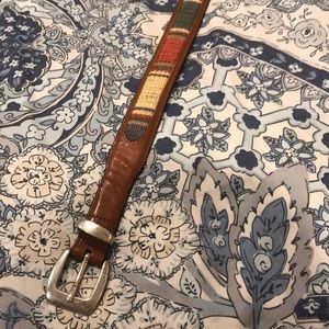 Striped Leather Belt 🔹